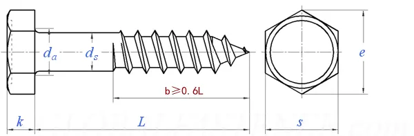 Din 571 Hexagon Head Wood Screw